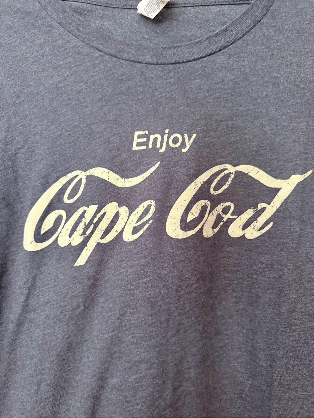 Enjoy Cape Cod Coca-Cola spoof Graphic Tee - Heather Blue